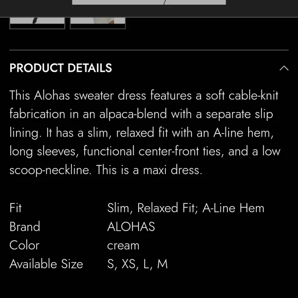 Alohas Triza Cream Knit Lace-Up Maxi Sweater Dress - Picture 5 of 15